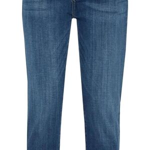 Blue Straight Leg Jeans with Medium Wash